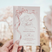 Elegant Blush Pink Bow Ribbon Vrijgezellenfeest Kaart