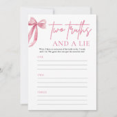 Elegant Blush Pink Bow Twee waarheden en een leuge Kaart (Voorkant)
