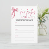 Elegant Blush Pink Bow Twee waarheden en een leuge Kaart (Staand voorkant)