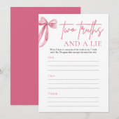 Elegant Blush Pink Bow Twee waarheden en een leuge Kaart (Voorkant / Achterkant)