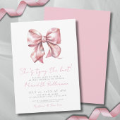 Elegant Blush Pink Bow Vrijgezellenfeest Kaart