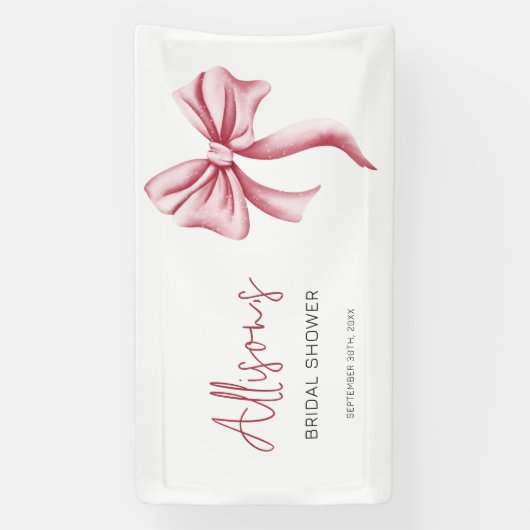 Elegant Blush Pink Bow Vrijgezellenfeest Spandoek (Verticaal)