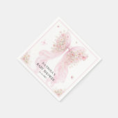 Elegant Blush Pink Bow Wildflower Baby Shower Servet (Hoek)
