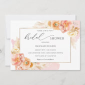 Elegant Blush Pink Bridal Shower Uitnodiging (Voorkant)