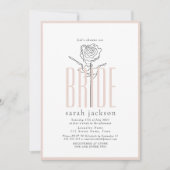 Elegant Blush Pink Bridal Shower Uitnodiging (Voorkant)