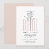 Elegant Blush Pink Bridal Shower Uitnodiging (Voorkant / Achterkant)