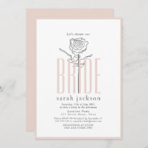 Elegant Blush Pink Bridal Shower Uitnodiging