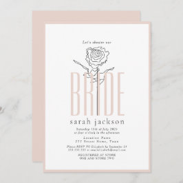 Elegant Blush Pink Bridal Shower Uitnodiging