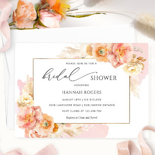 Elegant Blush Pink Bridal Shower Uitnodiging