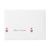 Elegant Blush Pink & Burgundy Rose Bouquet Wedding Adreslabel Wikkel (Voorkant)