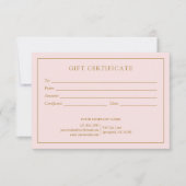 Elegant Blush Pink Business Logo Cadeaubon (Voorkant)