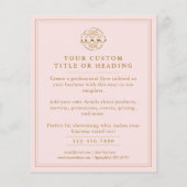 Elegant Blush Pink Business Logo Promotioneel Flyer (Achterkant)