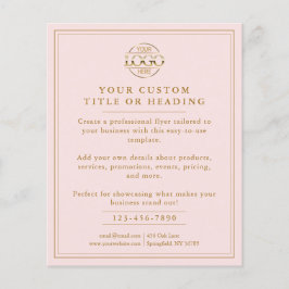 Elegant Blush Pink Business Logo Promotioneel Flyer