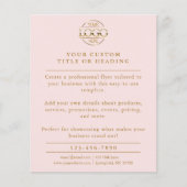 Elegant Blush Pink Business Logo Promotioneel Flyer (Voorkant)
