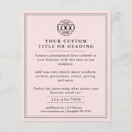 Elegant Blush Pink Business Logo Promotioneel Flyer