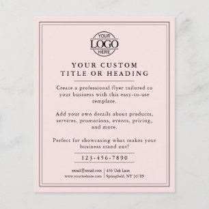 Elegant Blush Pink Business Logo Promotioneel Flyer