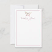 Elegant Blush Pink Butterfly - Aangepast Notitiekaartje (Voorkant)