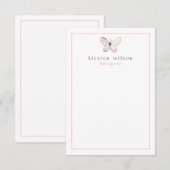 Elegant Blush Pink Butterfly - Aangepast Notitiekaartje (Voorkant / Achterkant)