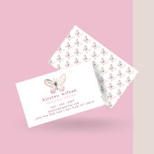 Elegant Blush Pink Butterfly Pattern Visitekaartje