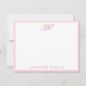 Elegant Blush Pink Calligraded Script Monogram Notitiekaartje (Voorkant)