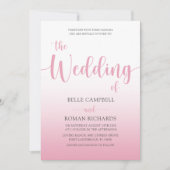 Elegant Blush Pink Calligraphy Script Weddenschap Kaart (Voorkant)