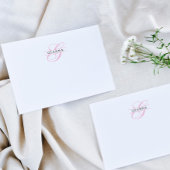 Elegant Blush Pink Calligraphy Split Monogram Notitiekaartje