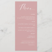 Elegant Blush Pink Calligraphy Wedding Menu (Voorkant)