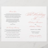 Elegant Blush Pink Calligraphy Wedding Programs (Voorkant)