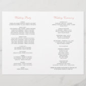 Elegant Blush Pink Calligraphy Wedding Programs (Achterkant)