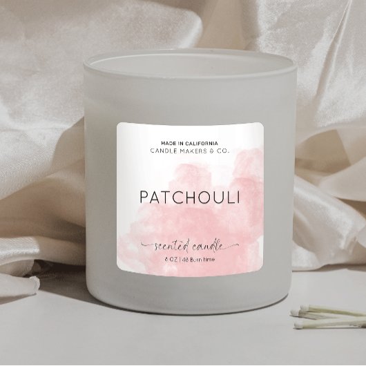Elegant Blush Pink Candle Jar Packaging Vierkante Sticker