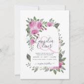 Elegant Blush Pink Cerise Floral Arch Wedding Kaart (Voorkant)