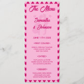 Elegant Blush Pink Chevron Stripe Wedding Dinner Menu (Achterkant)