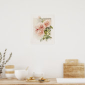 Elegant Blush Pink  Chryanthema Poster (Keuken)
