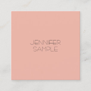 Elegant Blush Pink Color Modern Simple Sjabloon Vierkante Visitekaartje