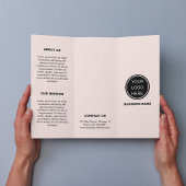 Elegant Blush Pink Company Logo Trifold Brochure