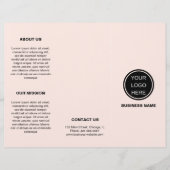 Elegant Blush Pink Company Logo Trifold Brochure (Voorkant)