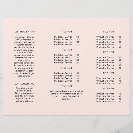 Elegant Blush Pink Company Logo Trifold Brochure (Achterkant)