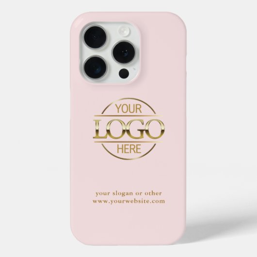 Elegant Blush Pink Custom Business Logo Hoesje (Achterkant)