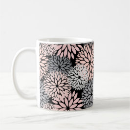 Elegant Blush Pink Dahlia Floral Koffiemok