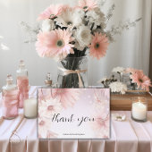 Elegant Blush Pink Daisy dank u Bedankkaart