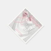 Elegant Blush Pink Diamond Pear Baby shower Servet (Hoek)