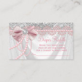 Elegant Blush Pink Diamond Pearl Diaper Raffle Informatiekaartje (Voorkant)