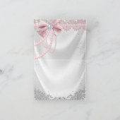 Elegant Blush Pink Diamond Pearl Girly Baby shower Bedankkaart (Binnen)