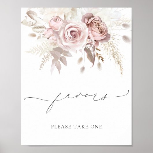 Elegant Blush Pink Dusty Roos Favorieten Neem een  Poster (Voorkant)