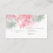 Elegant Blush Pink Dusty Sage Alcohol Ink Business Visitekaartje (Achterkant)