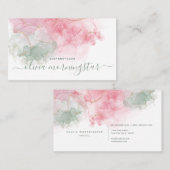 Elegant Blush Pink Dusty Sage Alcohol Ink Business Visitekaartje (Voorkant / Achterkant)