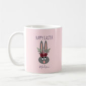 Elegant Blush Pink Easter Bunny, speciaal geperson Koffiemok (Links)