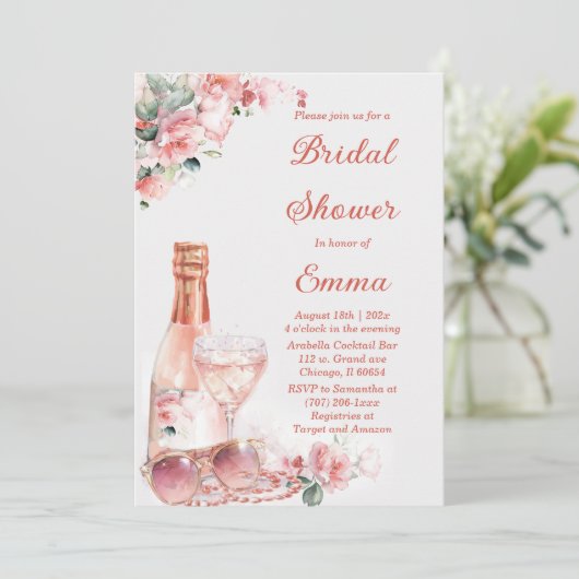 Elegant Blush Pink Elegant Vrijgezellenfeest Kaart (Staand voorkant)