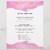 Elegant Blush Pink en Gold Glitter Flyer (Voorkant)