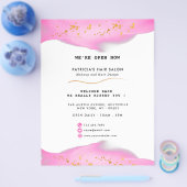 Elegant Blush Pink en Gold Glitter Flyer (Enkel)